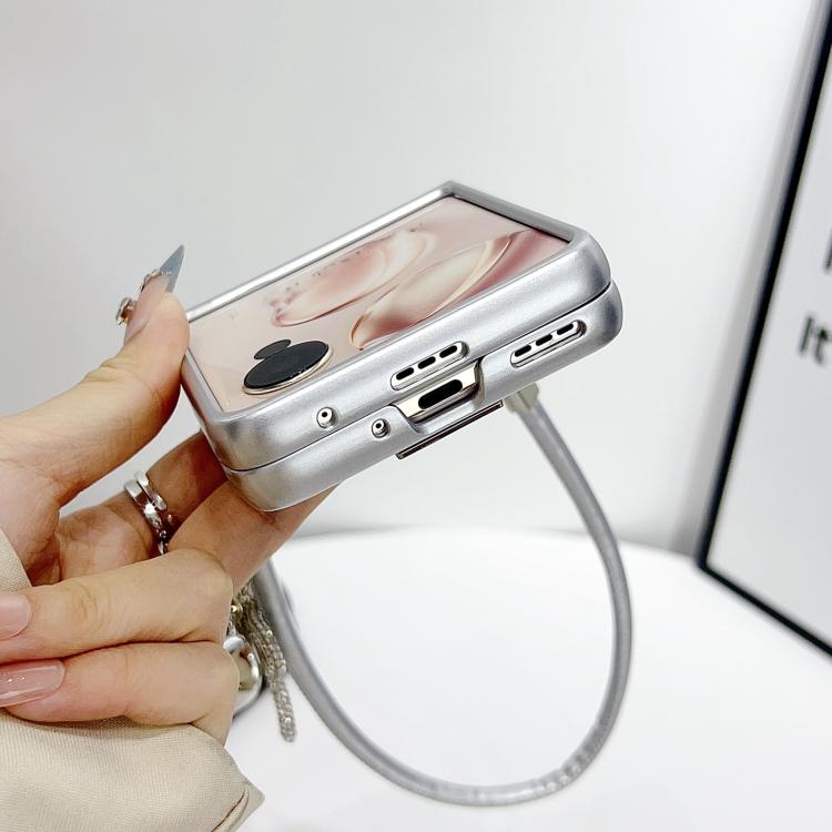 For Xiaomi Mix Flip Scale Texture Bow Phone Case with Wrist Strap / Nameplate