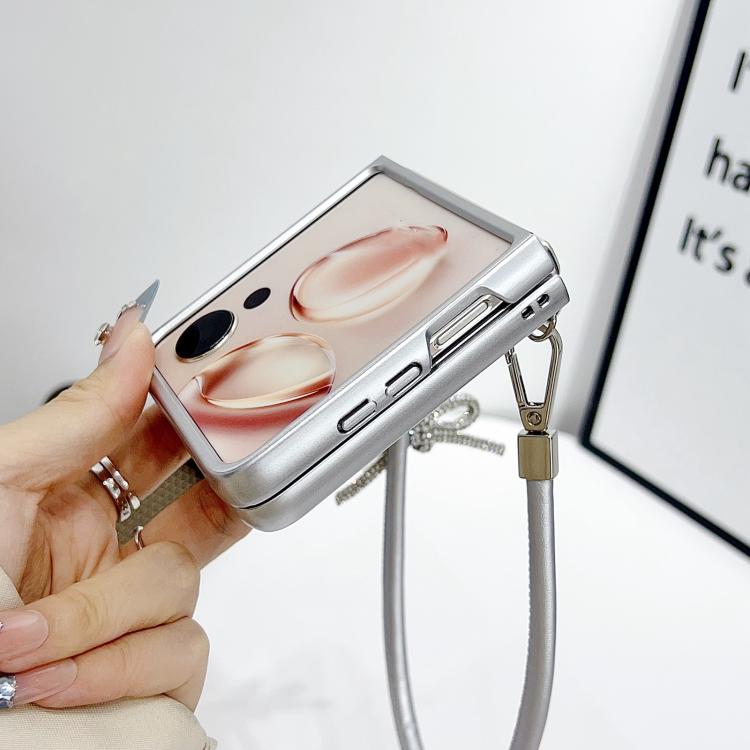 For Xiaomi Mix Flip Scale Texture Bow Phone Case with Wrist Strap / Nameplate