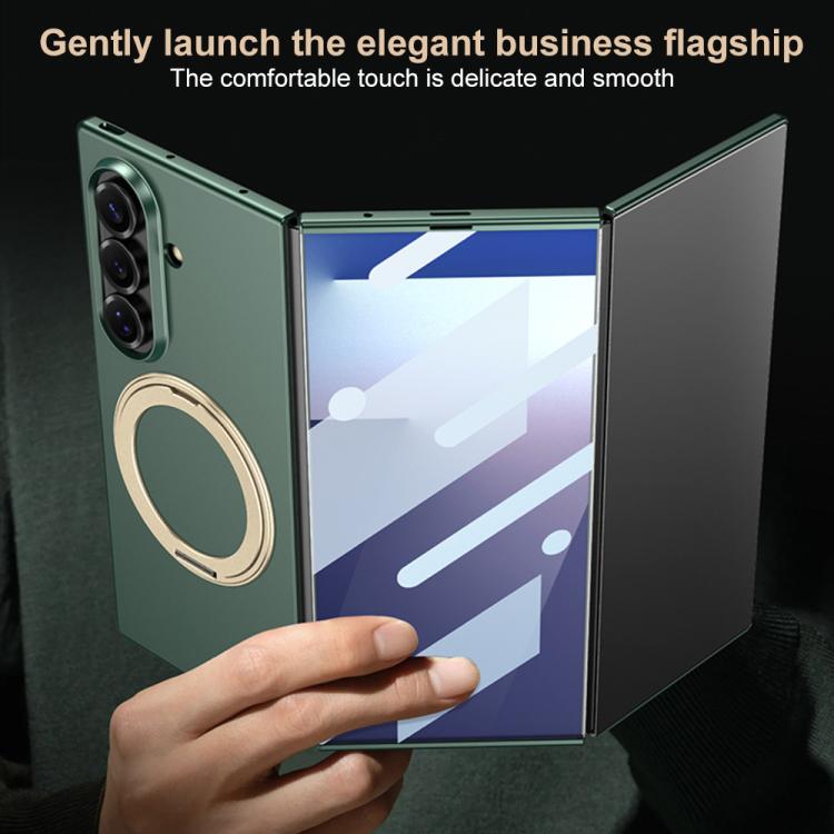 For Samsung Galaxy Z TriFold GKK Integrated Full Cover Frame Ultra-thin Magnetic Phone Case with Rotating Holder