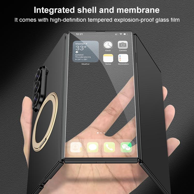 For Samsung Galaxy Z TriFold GKK Integrated Full Cover Frame Ultra-thin Magnetic Phone Case with Rotating Holder