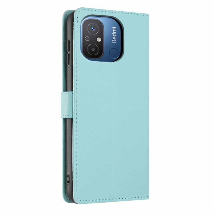 For Redmi 12C Tree Cat Embossed Flip Vegan Leather Phone Case