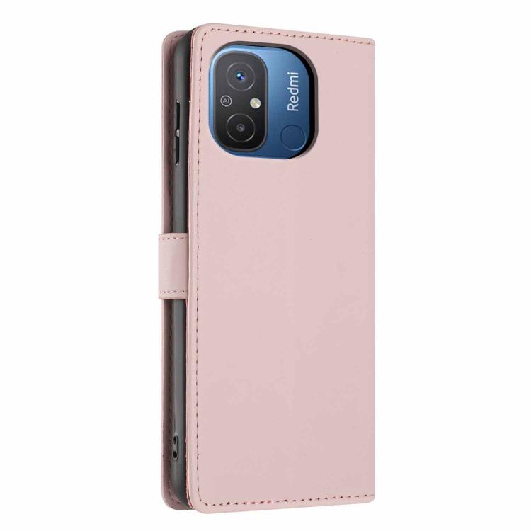 For Redmi 12C Tree Cat Embossed Flip Vegan Leather Phone Case