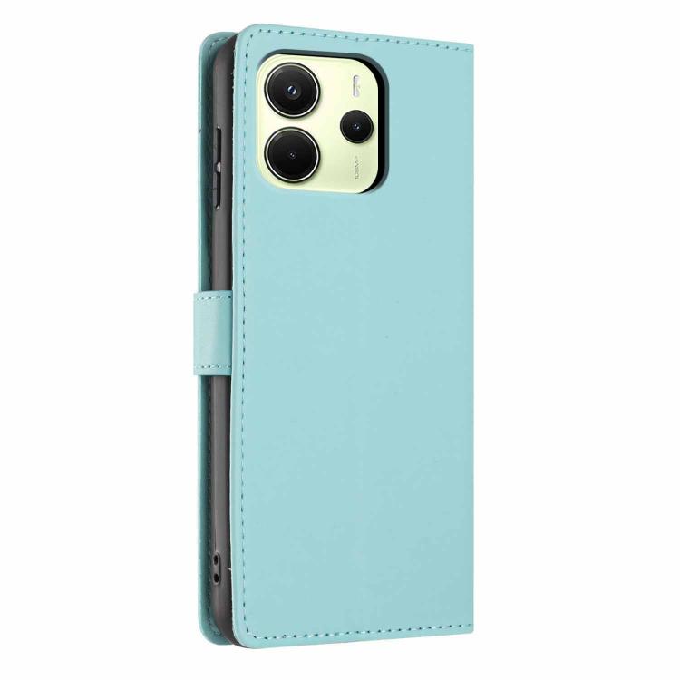 For Redmi Note 14 4G EU 164.84mm Tree Cat Embossed Flip Vegan Leather Phone Case