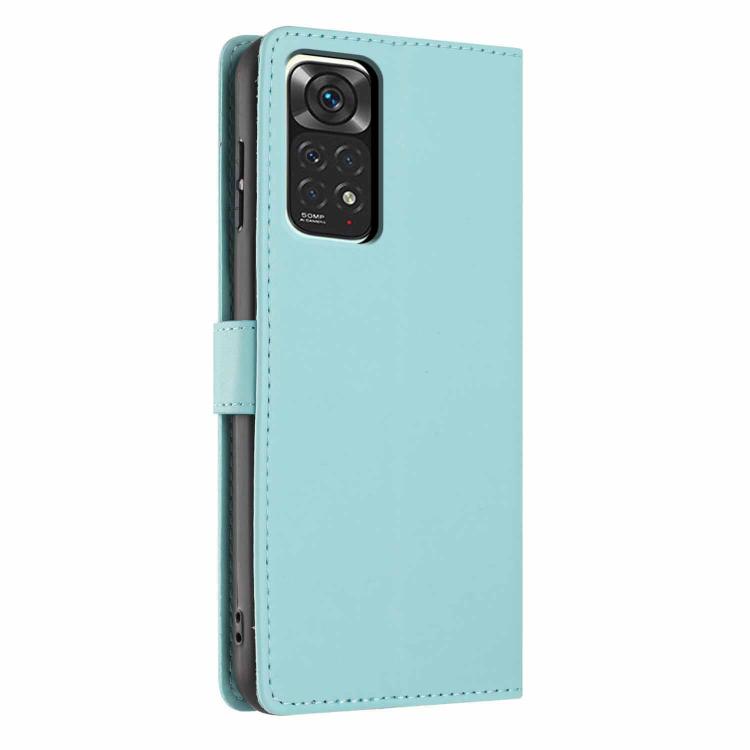 For Redmi Note 11 4G / 11S 4G Global Tree Cat Embossed Flip Vegan Leather Phone Case
