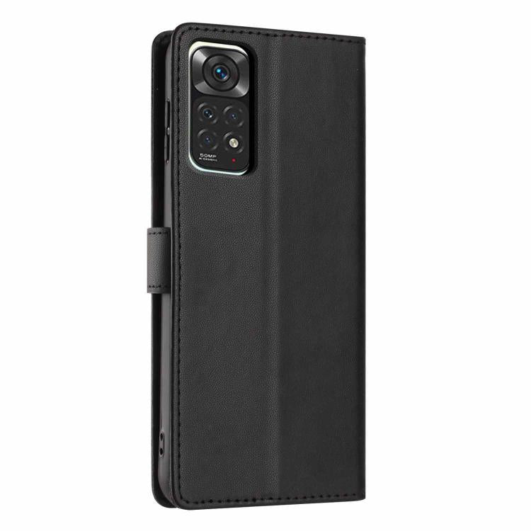 For Redmi Note 11 4G / 11S 4G Global Tree Cat Embossed Flip Vegan Leather Phone Case