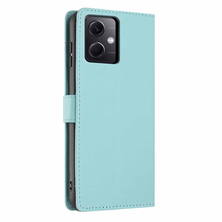For Redmi Note 12 5G / Poco X5 Tree Cat Embossed Flip Vegan Leather Phone Case