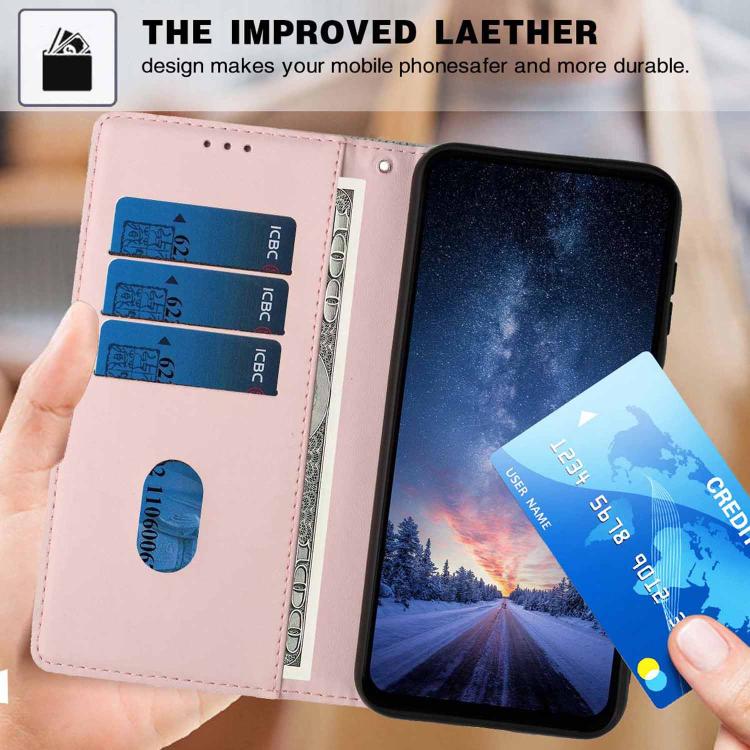 For Redmi Note 12 5G / Poco X5 Tree Cat Embossed Flip Vegan Leather Phone Case