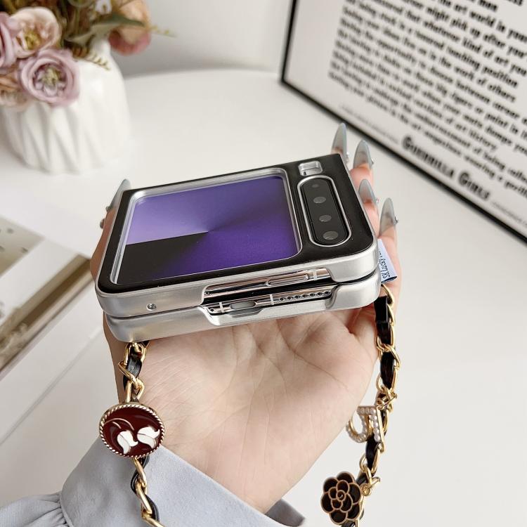 For Huawei Pura X Puffer Jacket 3D Camellia Pattern Phone Case with Wrist Strap