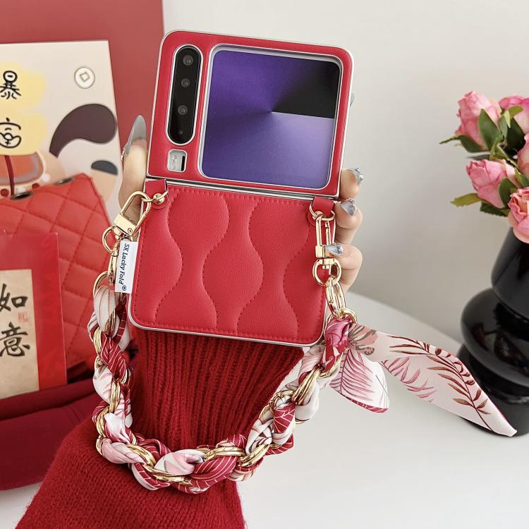 For Huawei Pura X Puffer Jacket Scarf Fabric Wrist Strap Phone Case