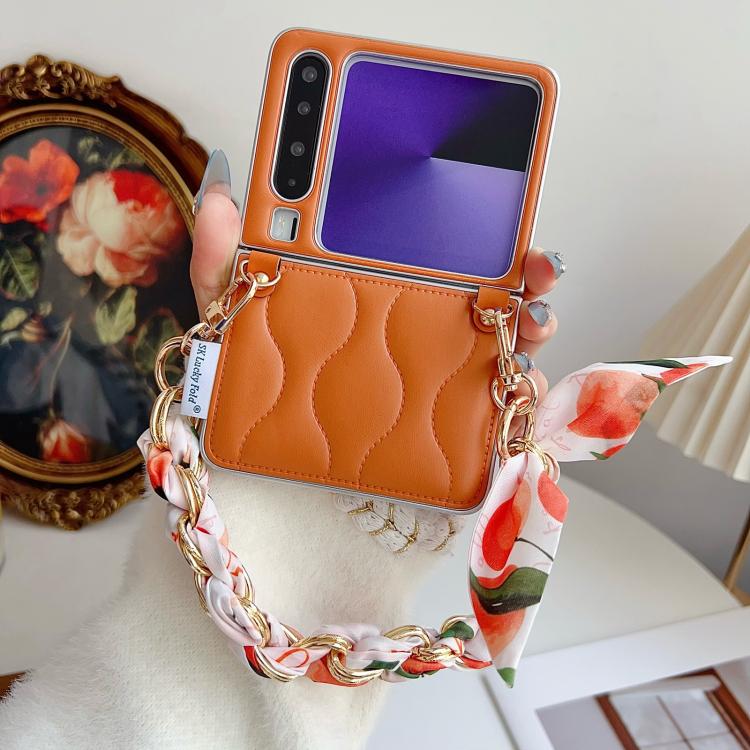 For Huawei Pura X Puffer Jacket Scarf Fabric Wrist Strap Phone Case