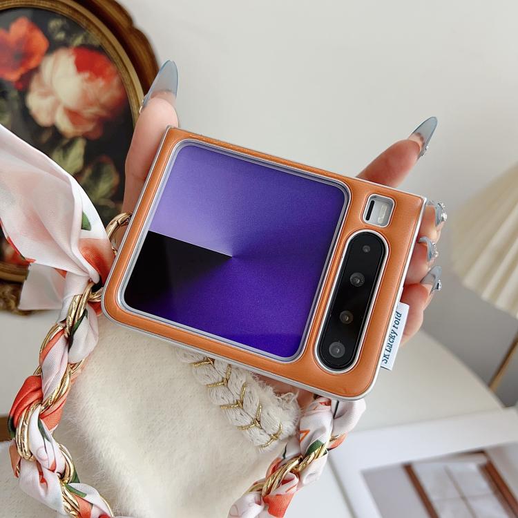 For Huawei Pura X Puffer Jacket Scarf Fabric Wrist Strap Phone Case