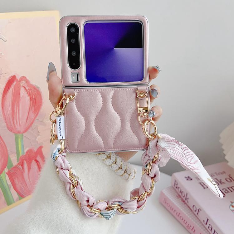 For Huawei Pura X Puffer Jacket Scarf Fabric Wrist Strap Phone Case