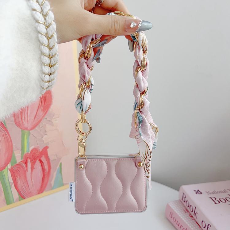 For Huawei Pura X Puffer Jacket Scarf Fabric Wrist Strap Phone Case