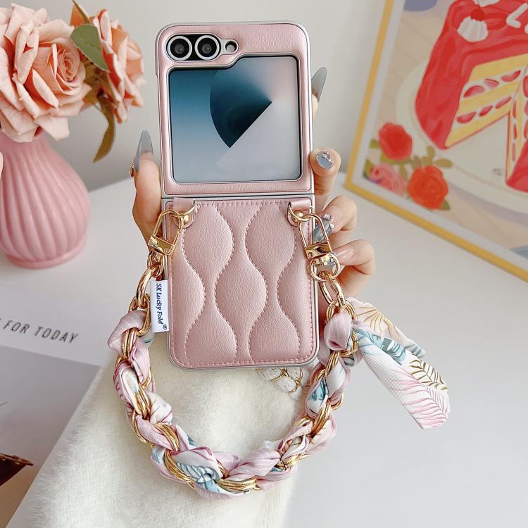 For Samsung Galaxy Z Flip6/7 FE Puffer Jacket Scarf Fabric Wrist Strap Phone Case