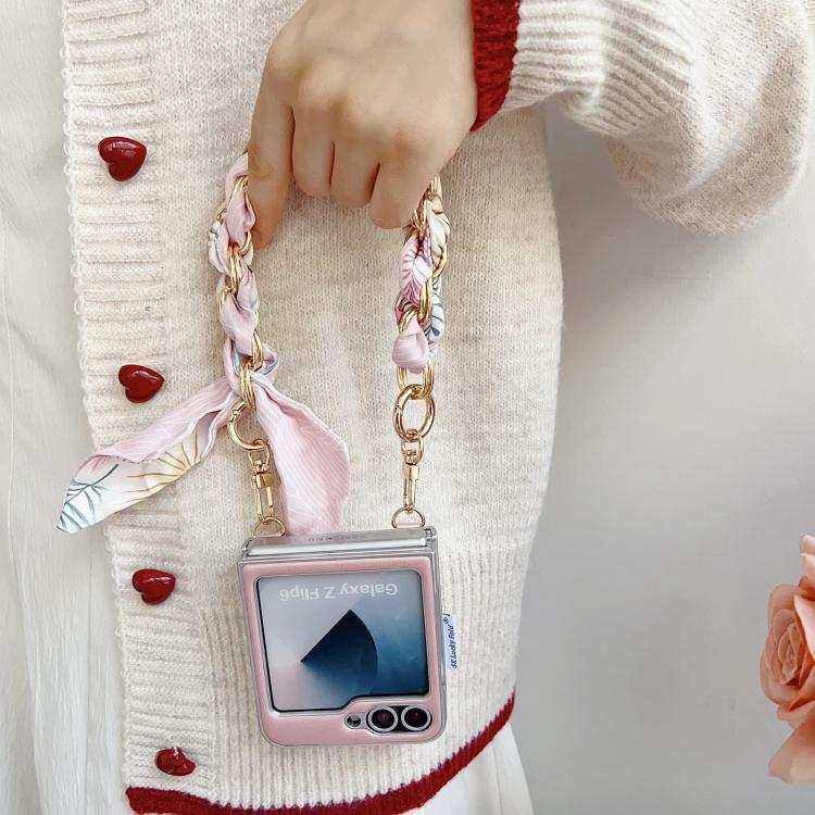 For Samsung Galaxy Z Flip6/7 FE Puffer Jacket Scarf Fabric Wrist Strap Phone Case