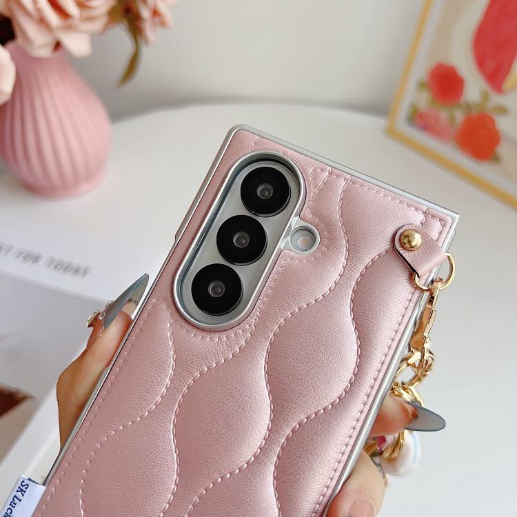 For Samsung Galaxy Z Fold7 5G Puffer Jacket Scarf Fabric Wrist Strap Phone Case