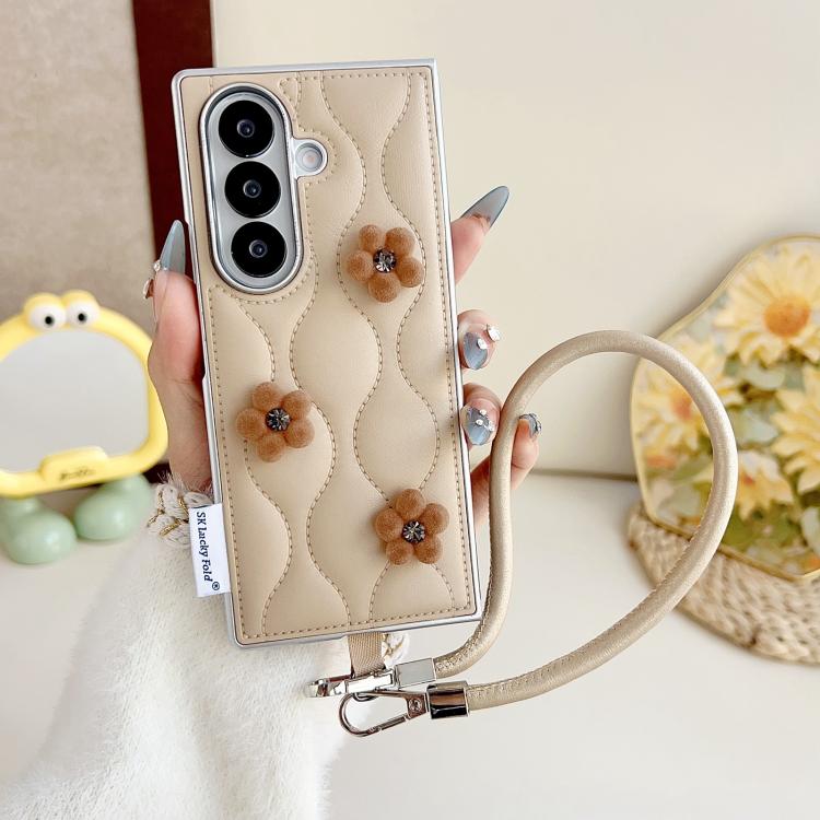 For Samsung Galaxy Z Fold7 5G Puffer Jacket Chic Phone Case with Wrist Strap