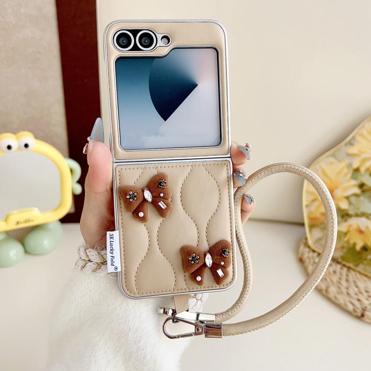 For Samsung Galaxy Z Flip5 Puffer Jacket Chic Phone Case with Wrist Strap