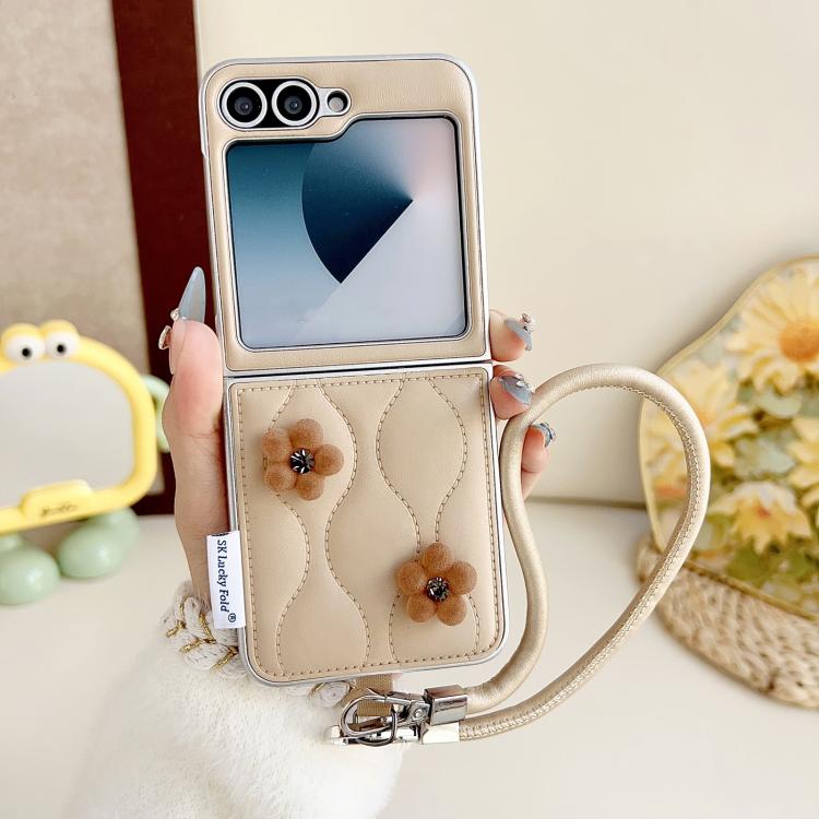For Samsung Galaxy Z Flip5 Puffer Jacket Chic Phone Case with Wrist Strap