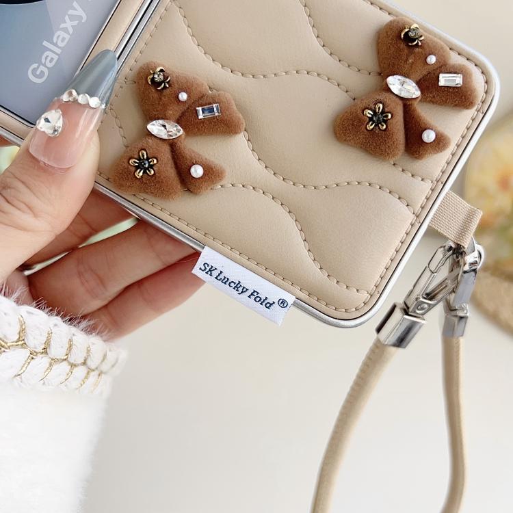 For Samsung Galaxy Z Flip5 Puffer Jacket Chic Phone Case with Wrist Strap
