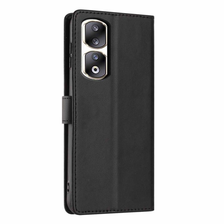 For Honor 90 Pro Tree Cat Embossed Flip Vegan Leather Phone Case