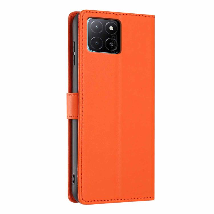For Honor X5b Tree Cat Embossed Flip Vegan Leather Phone Case