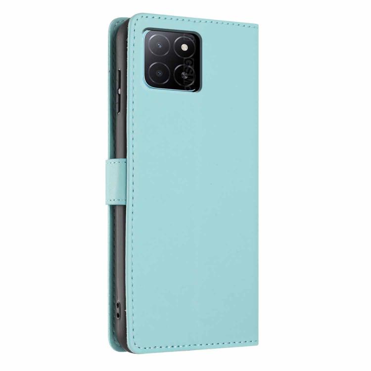 For Honor X5b Tree Cat Embossed Flip Vegan Leather Phone Case