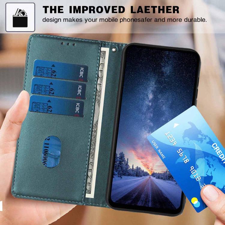 For Honor X5b Tree Cat Embossed Flip Vegan Leather Phone Case