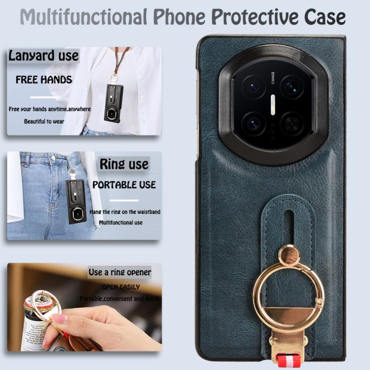 For Huawei Mate X7 Wristband Leather Back Phone Case