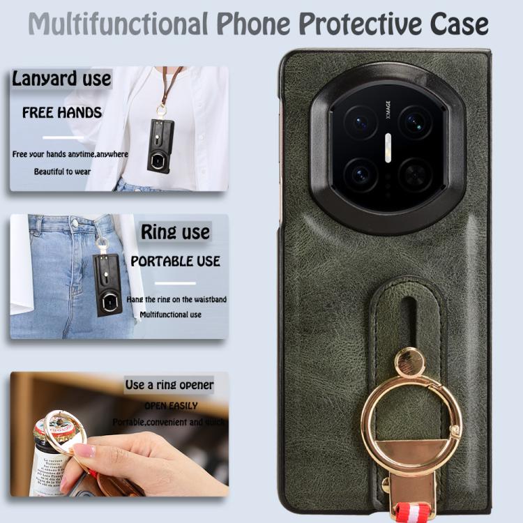 For Huawei Mate X7 Wristband Leather Back Phone Case
