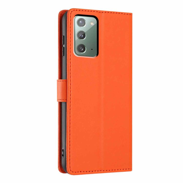For Samsung Galaxy Note20 Tree Cat Embossed Flip Vegan Leather Phone Case