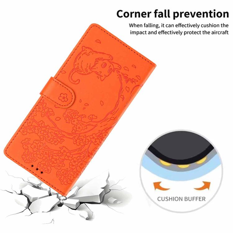 For Samsung Galaxy Note20 Tree Cat Embossed Flip Vegan Leather Phone Case