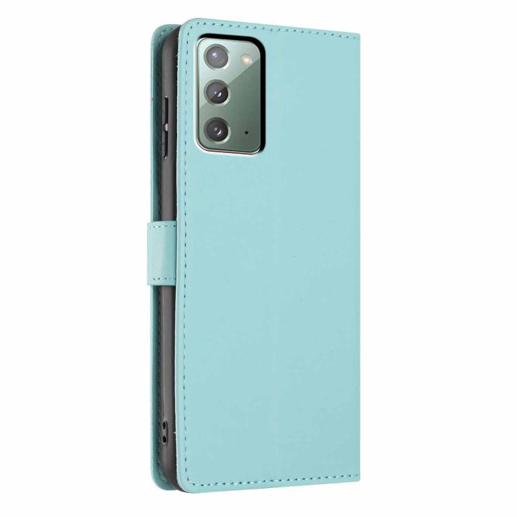 For Samsung Galaxy Note20 Tree Cat Embossed Flip Vegan Leather Phone Case