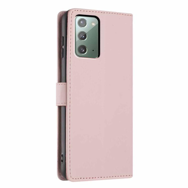 For Samsung Galaxy Note20 Tree Cat Embossed Flip Vegan Leather Phone Case