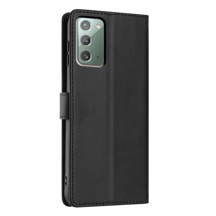 For Samsung Galaxy Note20 Tree Cat Embossed Flip Vegan Leather Phone Case