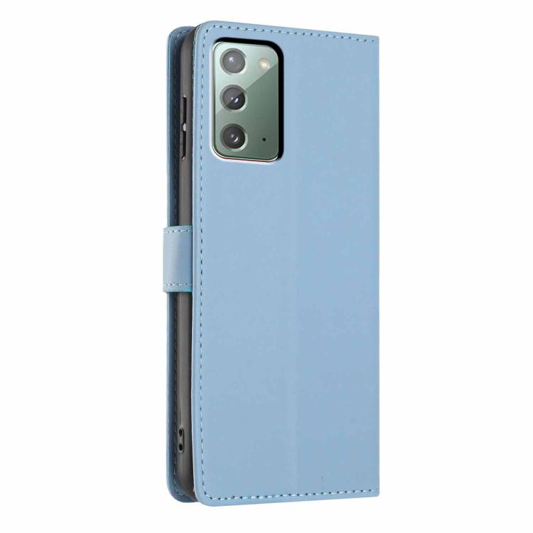 For Samsung Galaxy Note20 Tree Cat Embossed Flip Vegan Leather Phone Case