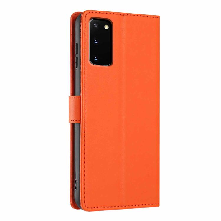 For Samsung Galaxy S20 Tree Cat Embossed Flip Vegan Leather Phone Case