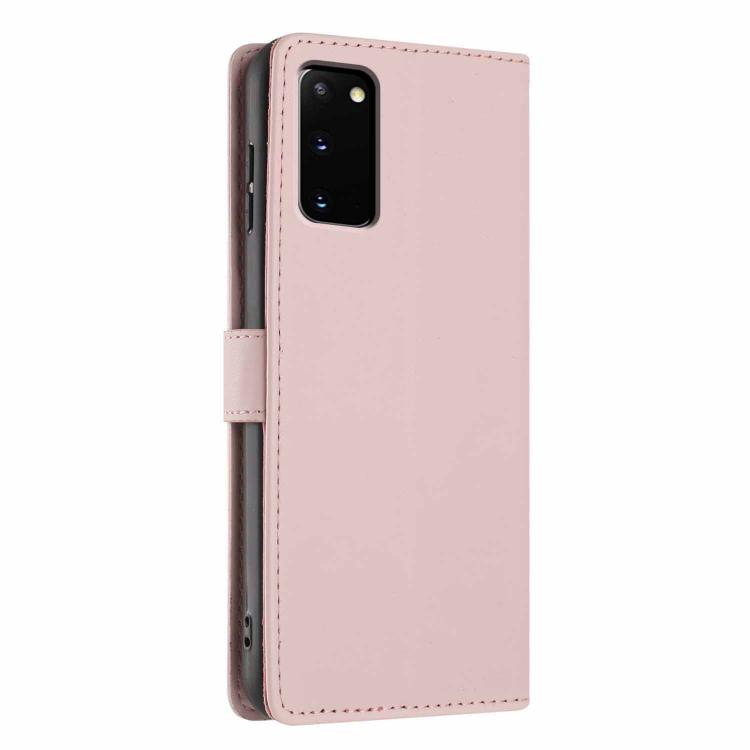 For Samsung Galaxy S20 Tree Cat Embossed Flip Vegan Leather Phone Case