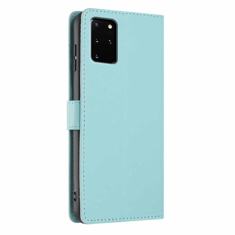 For Samsung Galaxy S20+ Tree Cat Embossed Flip Vegan Leather Phone Case