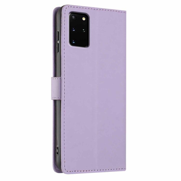 For Samsung Galaxy S20+ Tree Cat Embossed Flip Vegan Leather Phone Case