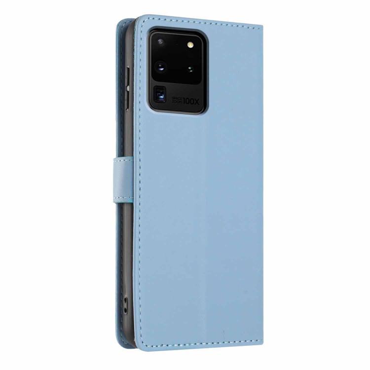 For Samsung Galaxy S20 Ultra Tree Cat Embossed Flip Vegan Leather Phone Case