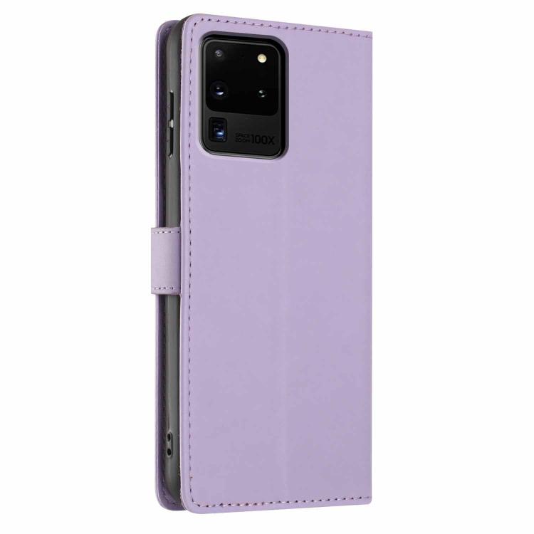 For Samsung Galaxy S20 Ultra Tree Cat Embossed Flip Vegan Leather Phone Case