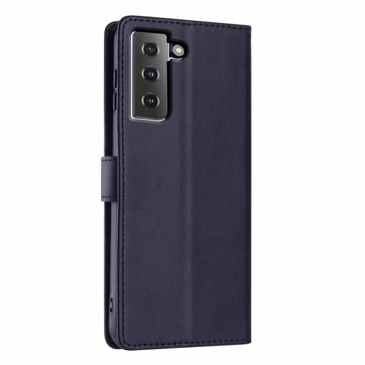 For Samsung Galaxy S21 5G Tree Cat Embossed Flip Vegan Leather Phone Case