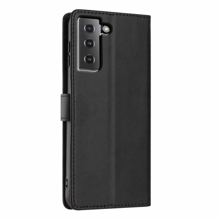 For Samsung Galaxy S21 FE 5G Tree Cat Embossed Flip Vegan Leather Phone Case