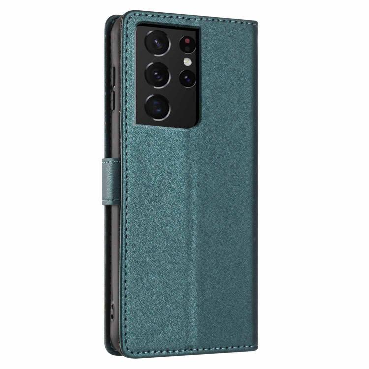 For Samsung Galaxy S21 Ultra 5G Tree Cat Embossed Flip Vegan Leather Phone Case