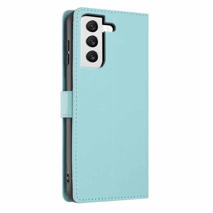 For Samsung Galaxy S22+ 5G Tree Cat Embossed Flip Vegan Leather Phone Case