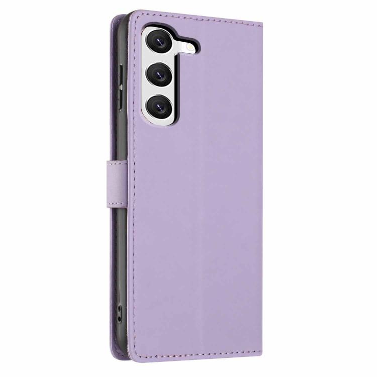 For Samsung Galaxy S23 5G Tree Cat Embossed Flip Vegan Leather Phone Case