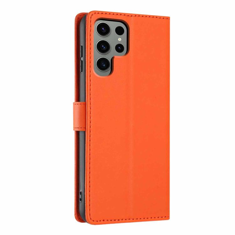 For Samsung Galaxy S24 Ultra 5G Tree Cat Embossed Flip Vegan Leather Phone Case