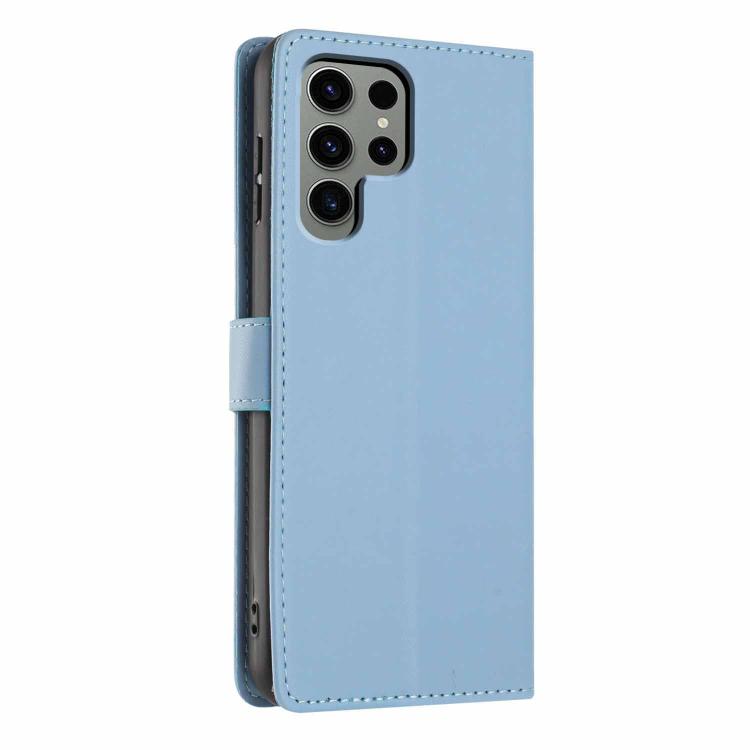 For Samsung Galaxy S24 Ultra 5G Tree Cat Embossed Flip Vegan Leather Phone Case