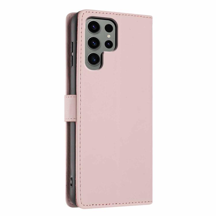 For Samsung Galaxy S25 Ultra 5G Tree Cat Embossed Flip Vegan Leather Phone Case